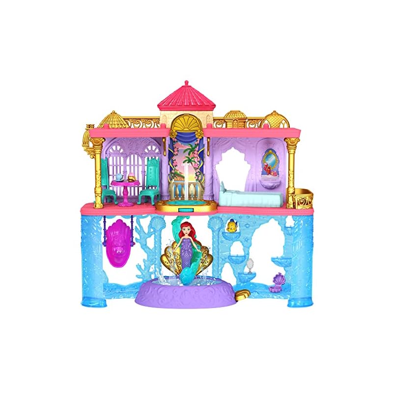 Mattel Disney/Принцесса Диснея Ариэль и Делюкс Замок (Складываемая серия «Замок»! Мини-кукла) [Празднование 100-летия Disney] [Кукла для переодевания -