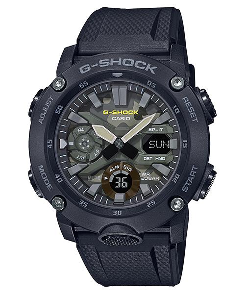 Casio Мужские кварцевые часы GA-2000SU-1A из смолы, водонепроницаемые 200 м, ударопрочные, цифровые