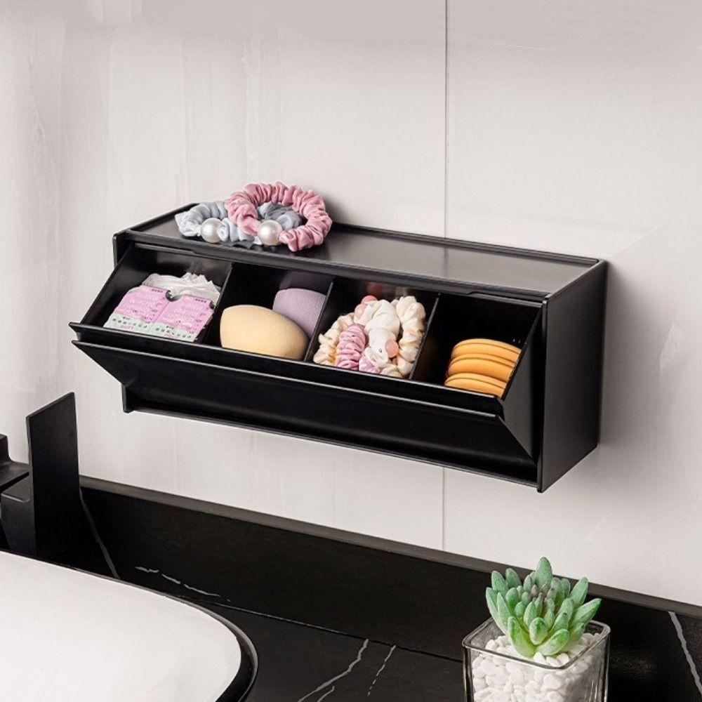 Plastic Magnetic Refrigerator Storage Box Wall Mounted Side Hanging Storage Rack  Bathroom