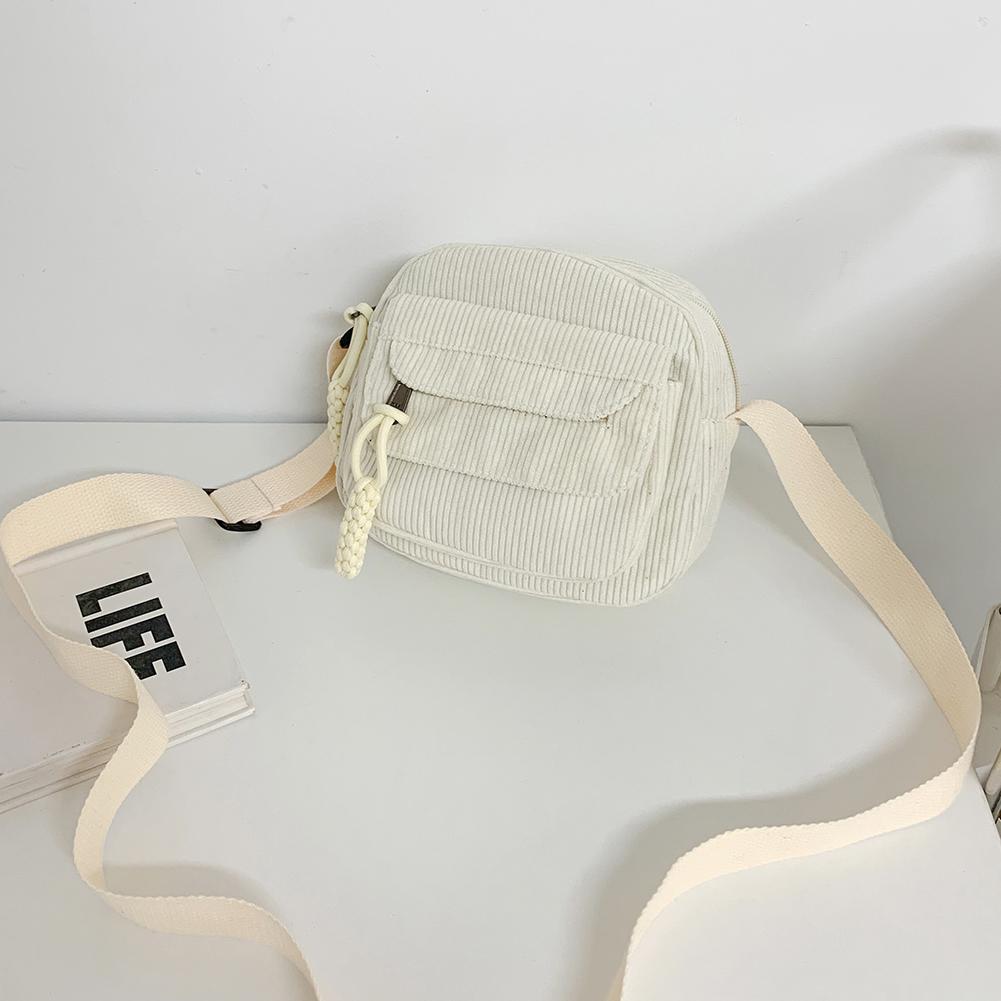 Women Corduroy Crossbody Bag Casual Multi Layer Shoulder Bag Versatile Messenger Bag Satchel Hobo Bag Travel Holiday Purse