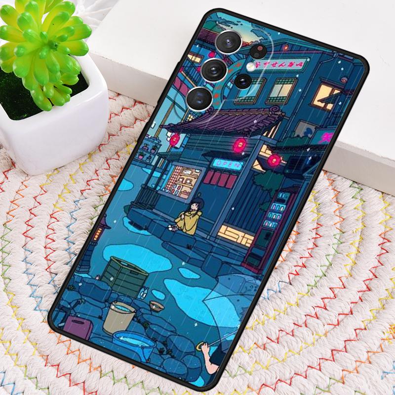 Силиконовый чехол для телефона Samsung Galaxy note 10 pro S26 S25 S24 S23 S22 S21 Plus S25Ultra с изображением Неоновой деревни, бани, ночи. Чехол-обложка