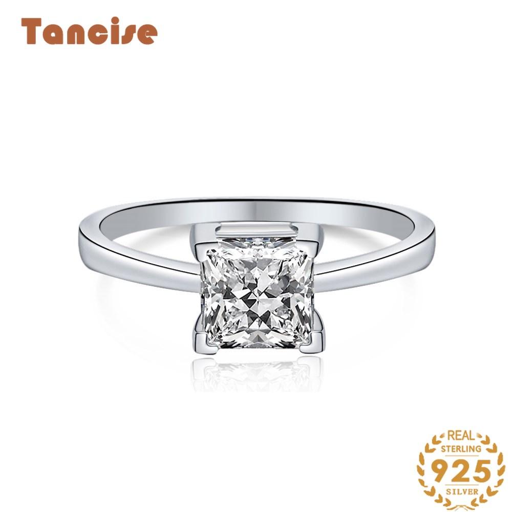 Tancise Classic стерлингового серебра 925 пробы кольцо с цирконом женские ювелирные изделия свадебное обещание вечерние подарок