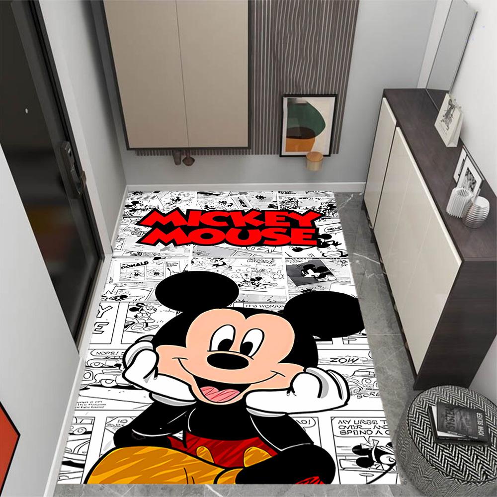 Mickey Mouse Adventure Disney Cartoon Theme Anti-Slip Rug - Polyester, Home Decor, Suitable for Bedrooms, Living Rooms, Doorways, and Studios