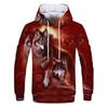 Spring Autumn Hooded Sweatshirt 3D Digital Printing Unisex Hoodies Men Women Wolf Fashion Loose Pullover