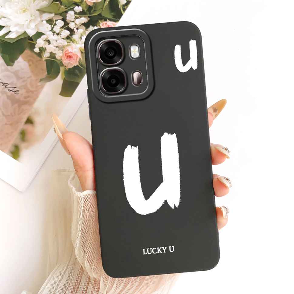 For Oppo A6s 5G CPH2789 Case Fashion Lucky Letters A-Z Silicone Back Cover For Oppo A 6s A6S 5G 6.75" Phone Cases Bumper Fundas