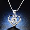 Eternal Heart Necklace Four-claw Love Pendant Collarbone Chain Fashion