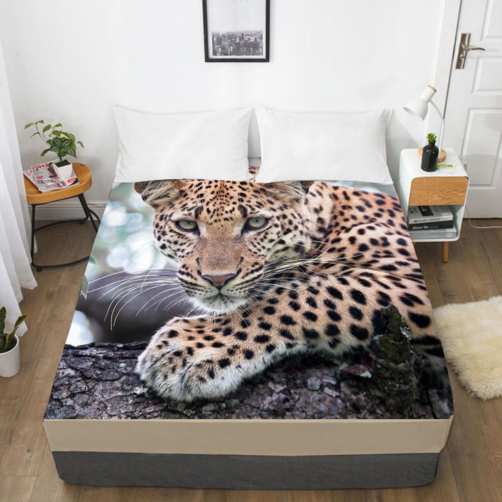 Постельная простыня с рисунком лесных животных, 3D-печать, наматрасник, простыня на резинке, постельное белье, одна штука