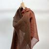 Retro Gradual Change Brown Cotton Scarf Plus Women'S Literary Thin Large Shawl Summer Neck Silk Scarf