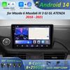 Видео Мультимедийный Плеер Автомобильный Android 14 WiFi QLED Экран для Mazda 6 Mazda6 III 3 GJ GL ATENZA 2018 - 2021 GPS Навигация BT