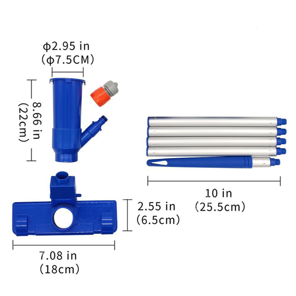 Комплект для пылесоса для бассейна EU/US Plug, щетка для чистки бассейна с ручкой, дезинфекционная всасывающая головка, фильтр для бассейна
