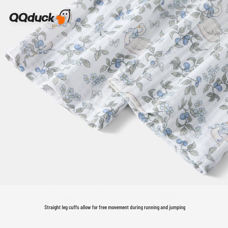 Детский весенний комплект пижамы из чистого хлопка QQ DUCK