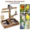 Parrot Stand Rack Solid Wood Swing Prickly Ash Feeder Water Game Platform