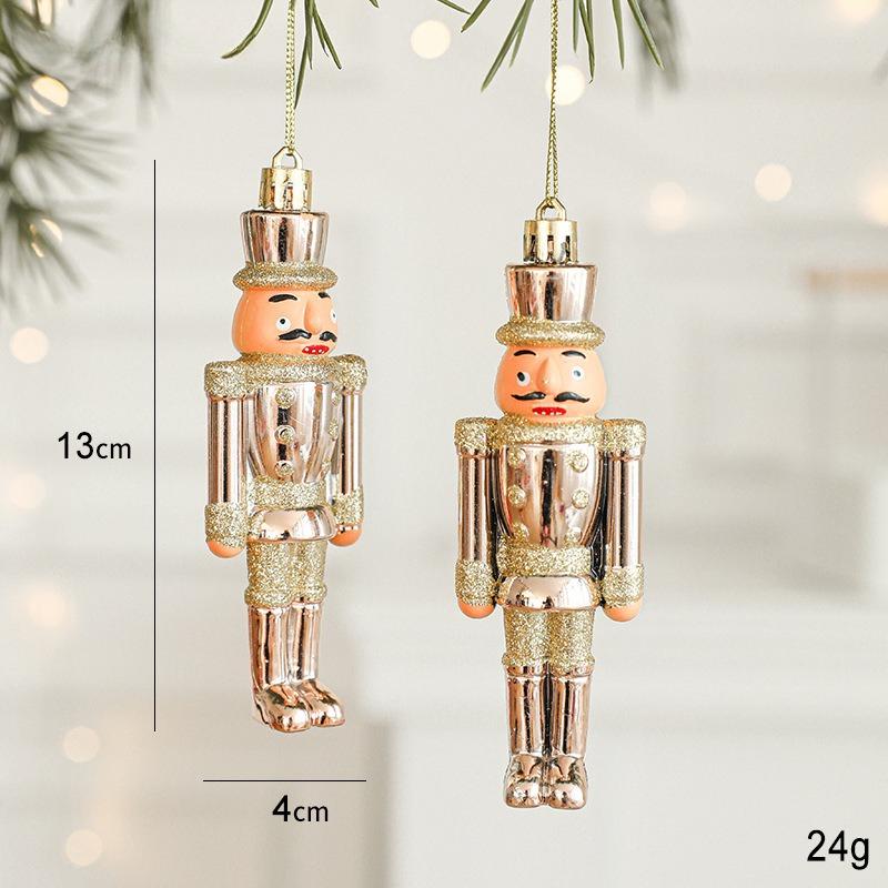 2 шт. Розовое золото Рождественские маленькие подвесные кулоны Украшения для елки Снеговик Ноэль Счастливого Рождества Декор 2025 С Новым годом 2026