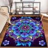 Mandala Carpet with Colorful Floral Design, Blue and Purple Style Suitable for use as an anti-slip for living room bedroom sofas