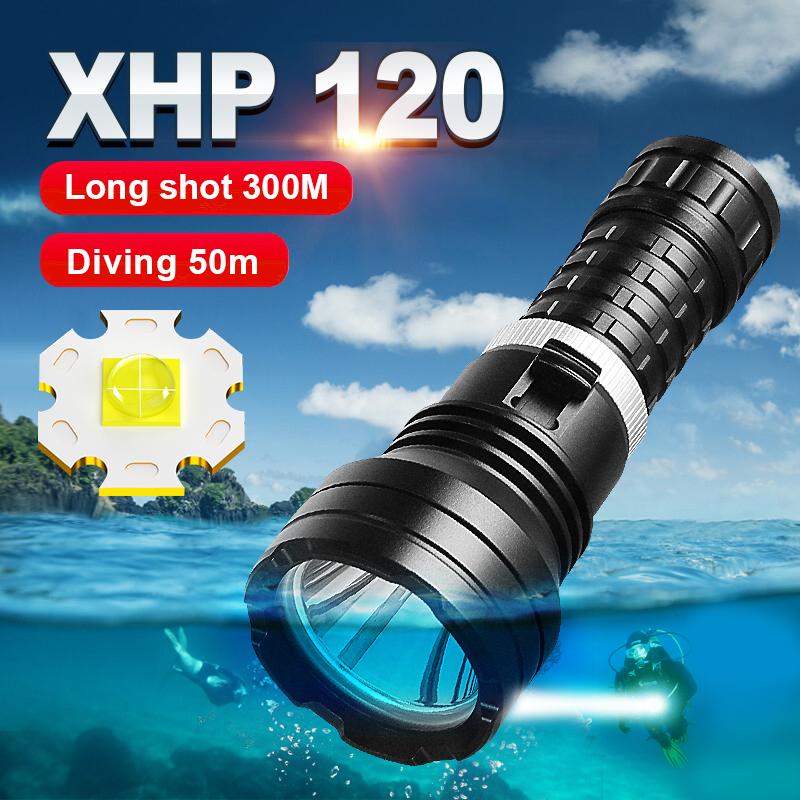 Профессиональный фонарь для дайвинга, мощный XHP120 светодиодный светильник для дайвинга, высокий люмен, 200000LM, фонарь для дайвинга, фонарик для дайвинга, лампа-амфибия