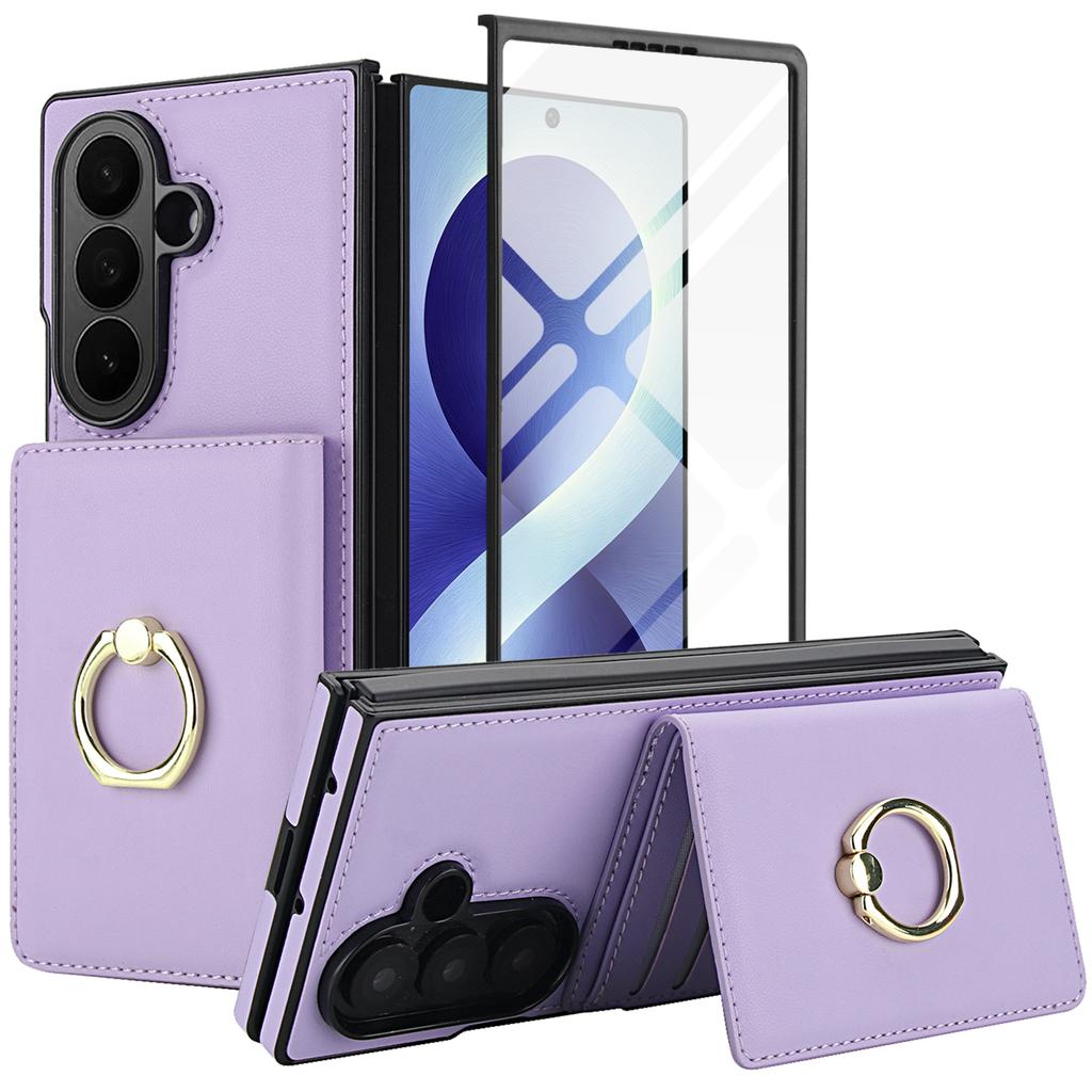 For Samsung Galaxy Z Fold 8 Ultra Fold 7 6 5 4 3 Case Flip Wallet Cover Card Holder Magnetic Closure Kickstand Shockproof Cover