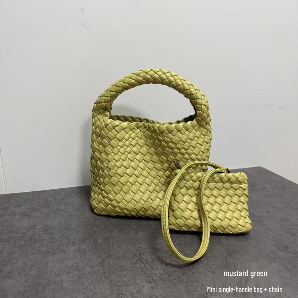 Niche Handwoven Phone and Coin Crossbody Bag: Mother-Child Collection