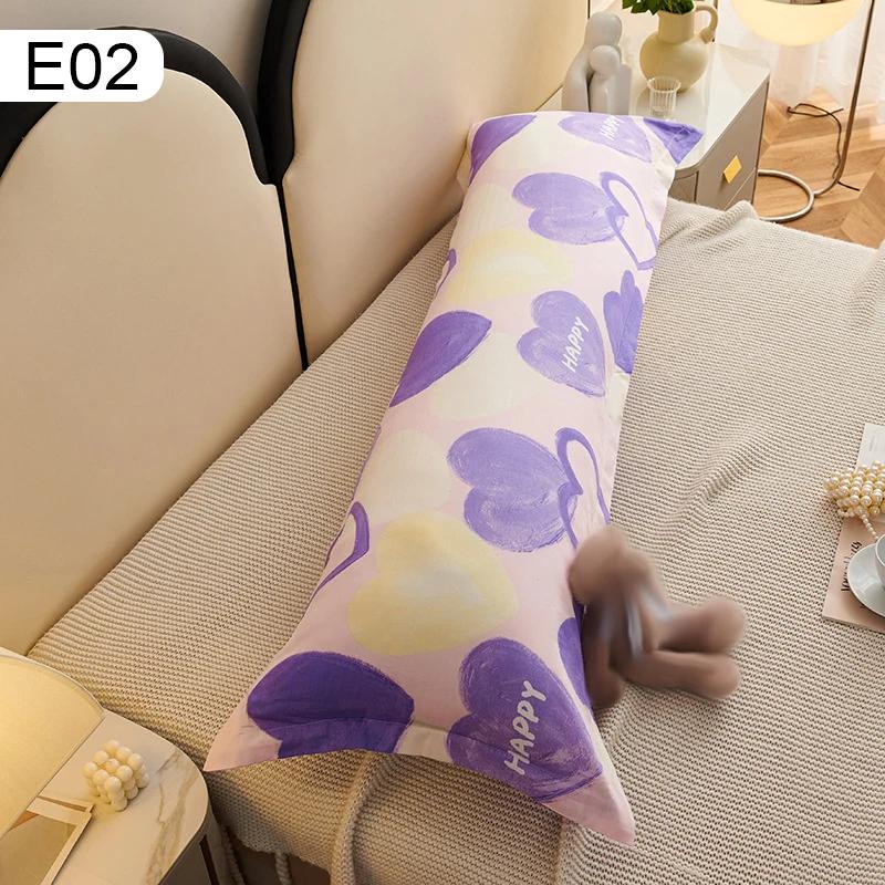 48X120/150Cm Lover Body Pillowcase Cover Flower Print Soft Cushion Double Long Pillowcase for Beddroom Couch Decorative Home New