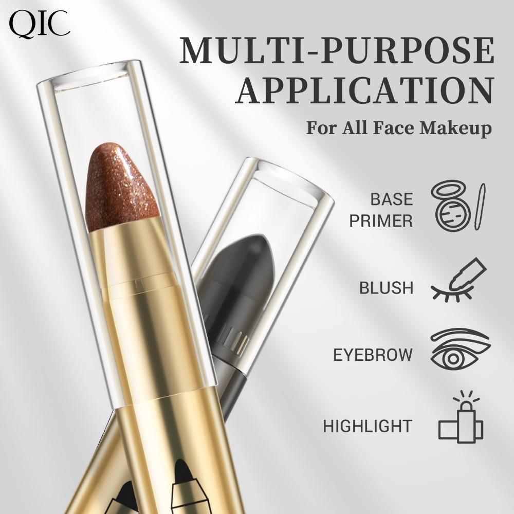 Ручка для теней QIC Lazy High Glossy, перламутровый тонкий контуринг, осветляющие, стойкие и красочные двусторонние тени для век