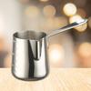 Thickened Coffee Cup Milk Frothing Pitcher Stainless Steel Coffee Milk Cup with Long Handle for Home Kitchen Office