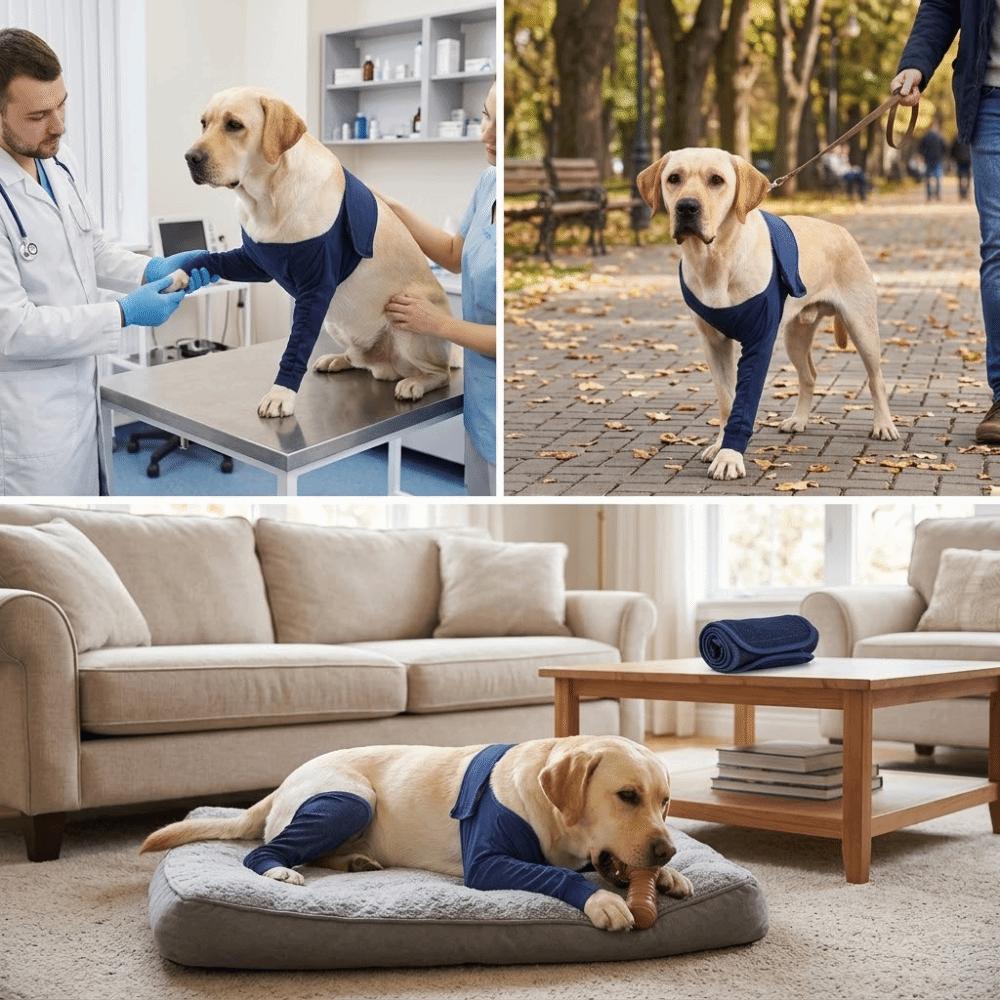 Breathable Fabric Dog Leg Recovery Sleeve Stretchy Fit Soft Texture Canine Leg Protector Flexible Wear Washable