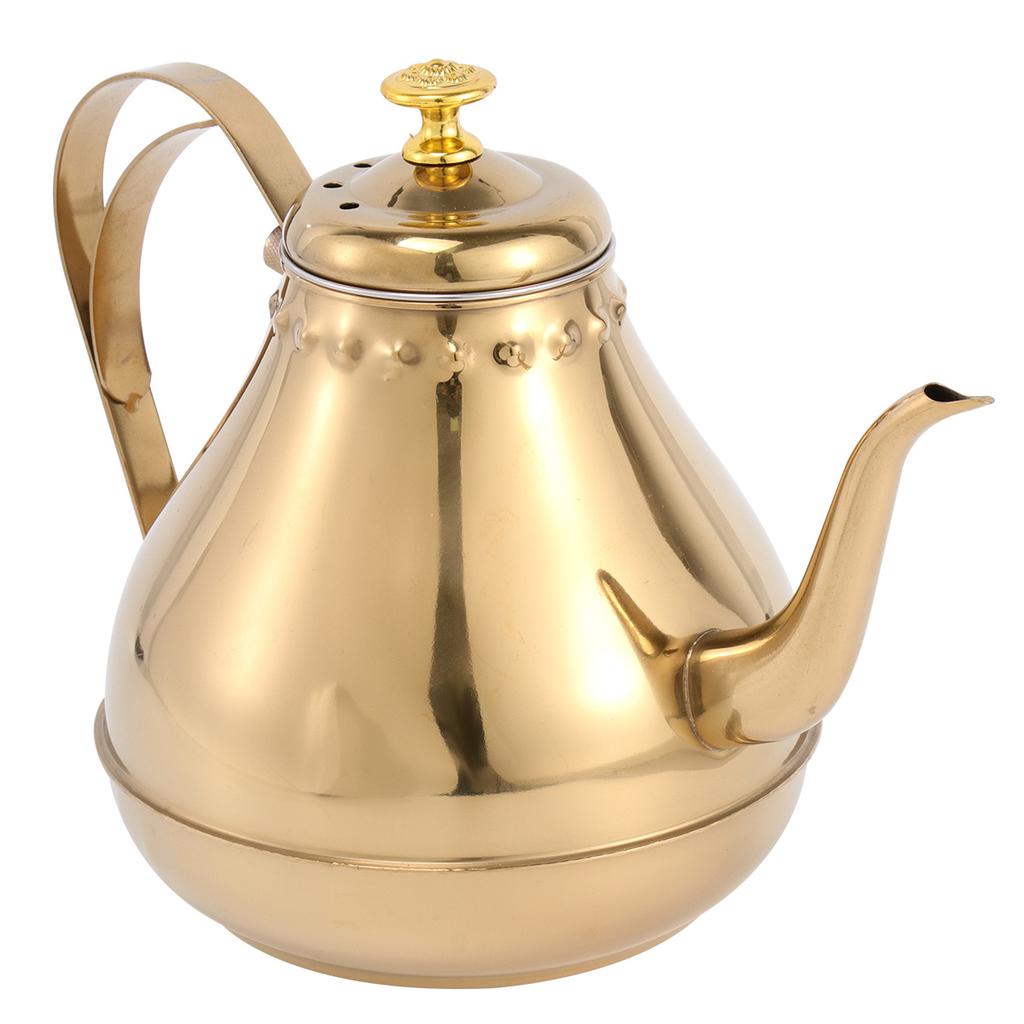 Чайник из нержавеющей стали 1,8 л с длинным носиком, водонагреватель для чая, кофе, для дома, зеркальная полировка, крышка-корона, изогнутая ручка, декоративный