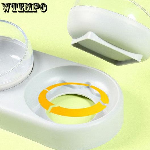 WTEMPO Поилка для домашних животных, автоматическая миска для кошек, диспенсер для воды, инструмент для хранения воды, миска для еды для собак, кошек, контейнер для еды с поилкой