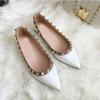 Flats Shallow Mouth Shoes Woman Flats Pointed Toe Modis Soft Rivets Studs Dress Ballerinas Fashion Shallow Mouth Korean Shoes