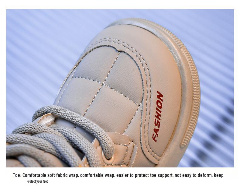 Зимние ботинки для мальчиков 2025 года - на бархатной подкладке, нескользящая подошва, мягкая подошва, теплые хлопковые ботинки для маленьких и средних детей