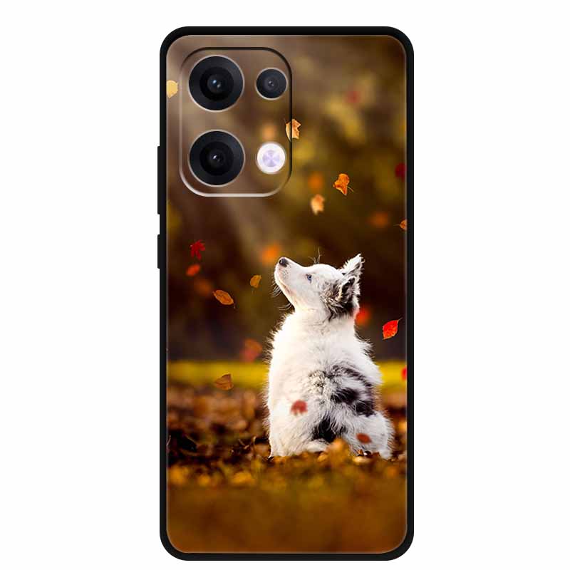 Чехол для Oppo Reno13 5G Мягкий ТПУ Милый Мультяшный Силиконовый Задний Чехол для Телефона Oppo Reno 13 Pro Чехлы Reno13Pro 13Pro 5G Черный Корпус