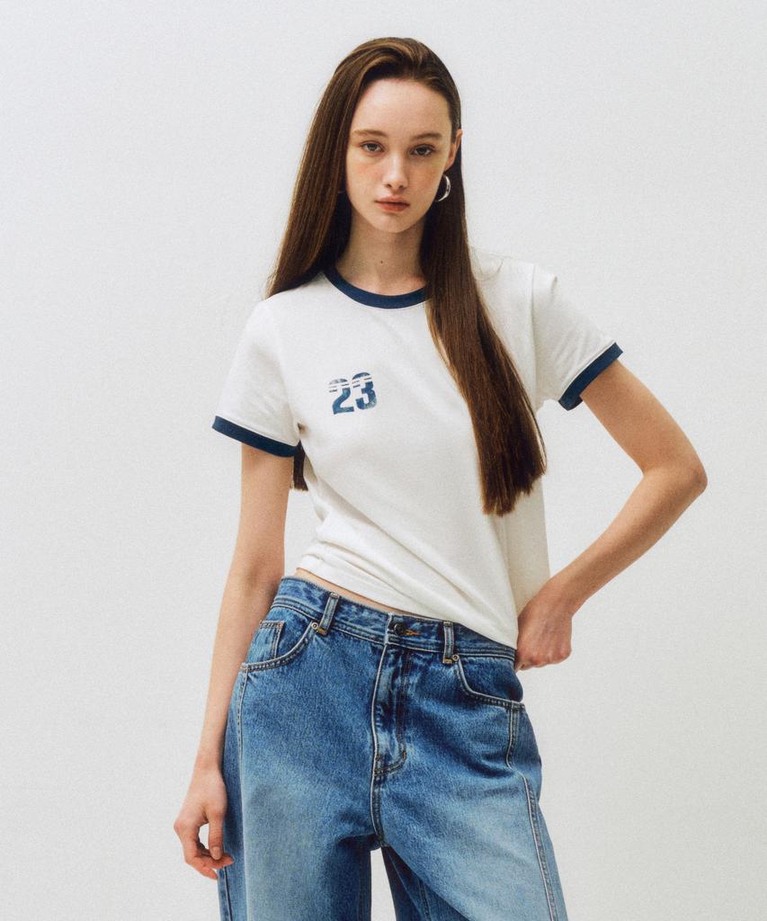 CITTA Number 23 Cita Ringer T-Shirt_Ctt374(White)