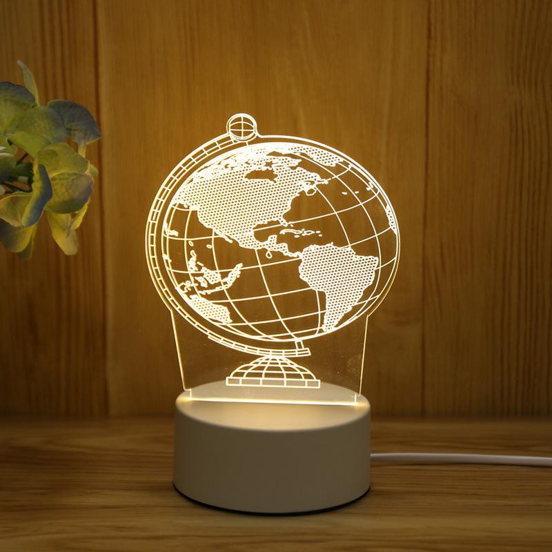 USB 3D светодиодный ночник настольная лампа для домашнего декора спальни теплый свет
