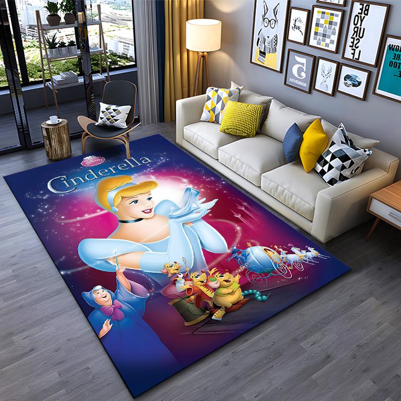Various Styles and Sizes Princess Cinderella Pattern Carpets Bedroom Play Mat Living Room Areas Rug Home Decoration Luxury Gifts