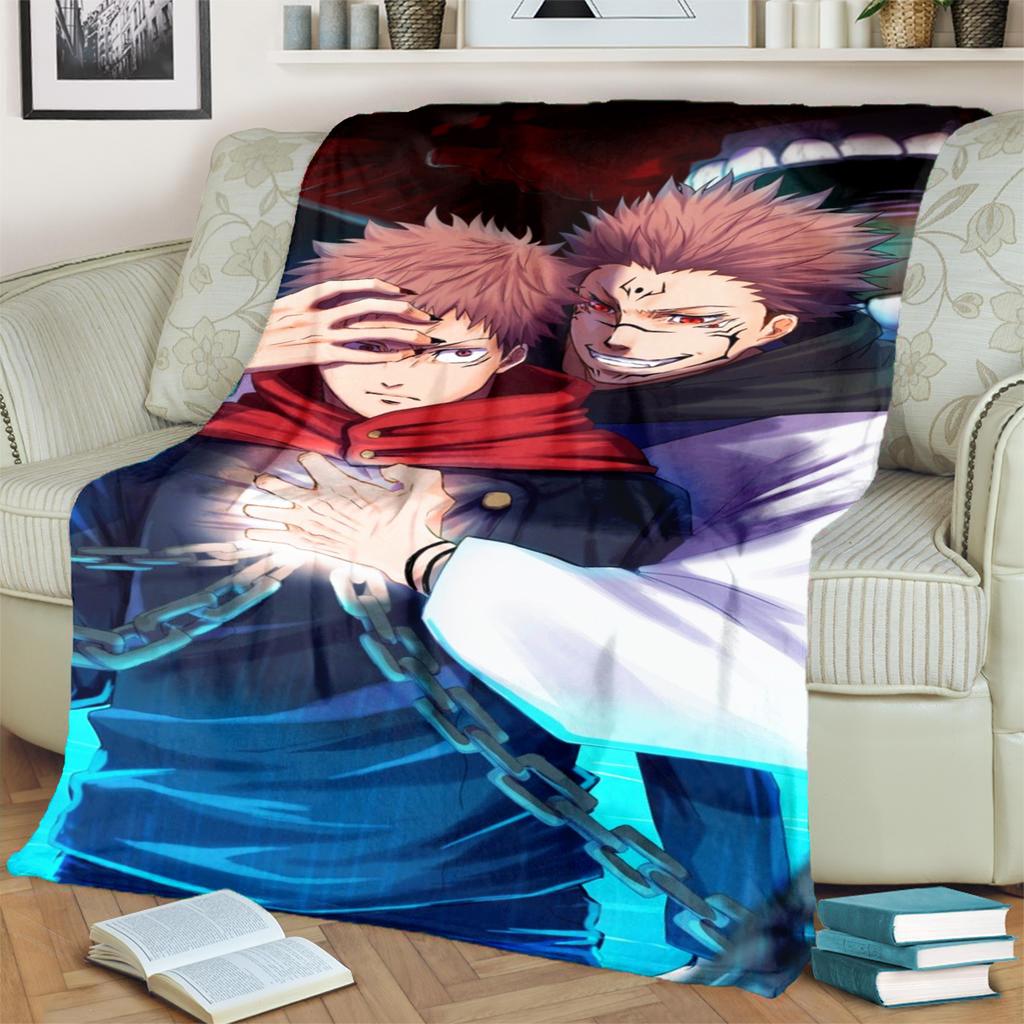 Jujutsu Kaisen Flannel Blanket Comfortable Warm for Bedrooms, Sofas, Beds, Chairs, Picnics, Travel