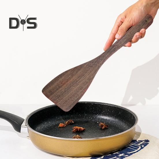 Деревянная ложка для риса с длинной ручкой, плоская лопатка для жарки, половник, кухонная утварь с закругленными краями, кухонные принадлежности