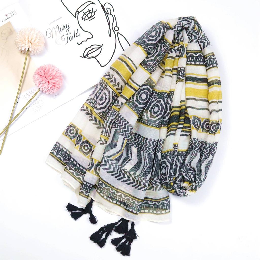 2024 Spring And Autumn Winter New Cotton And Hemp Long Thin Scarf Travel Versatile Sunscreen Warm Shawl For Women