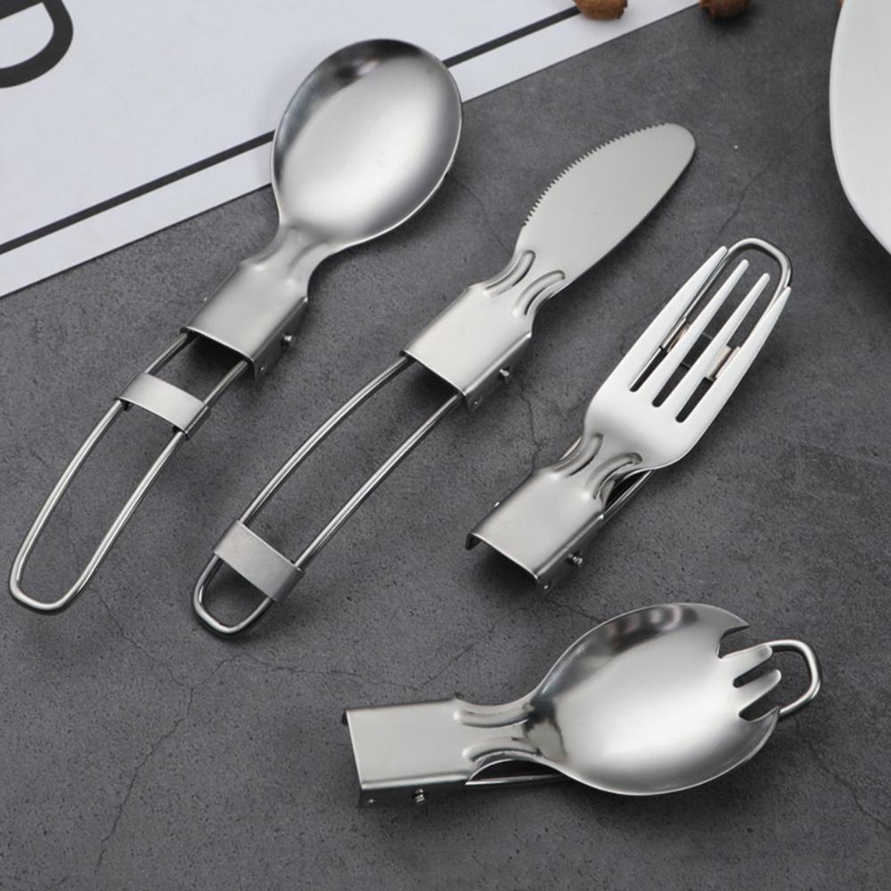 Travel Picnic Camping Folding Utensils Tableware Spoon Fork Cutlery Spork