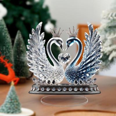 Пара лебедей Статуя Украшение Ремесла Настольная Фигурка Скульптура для