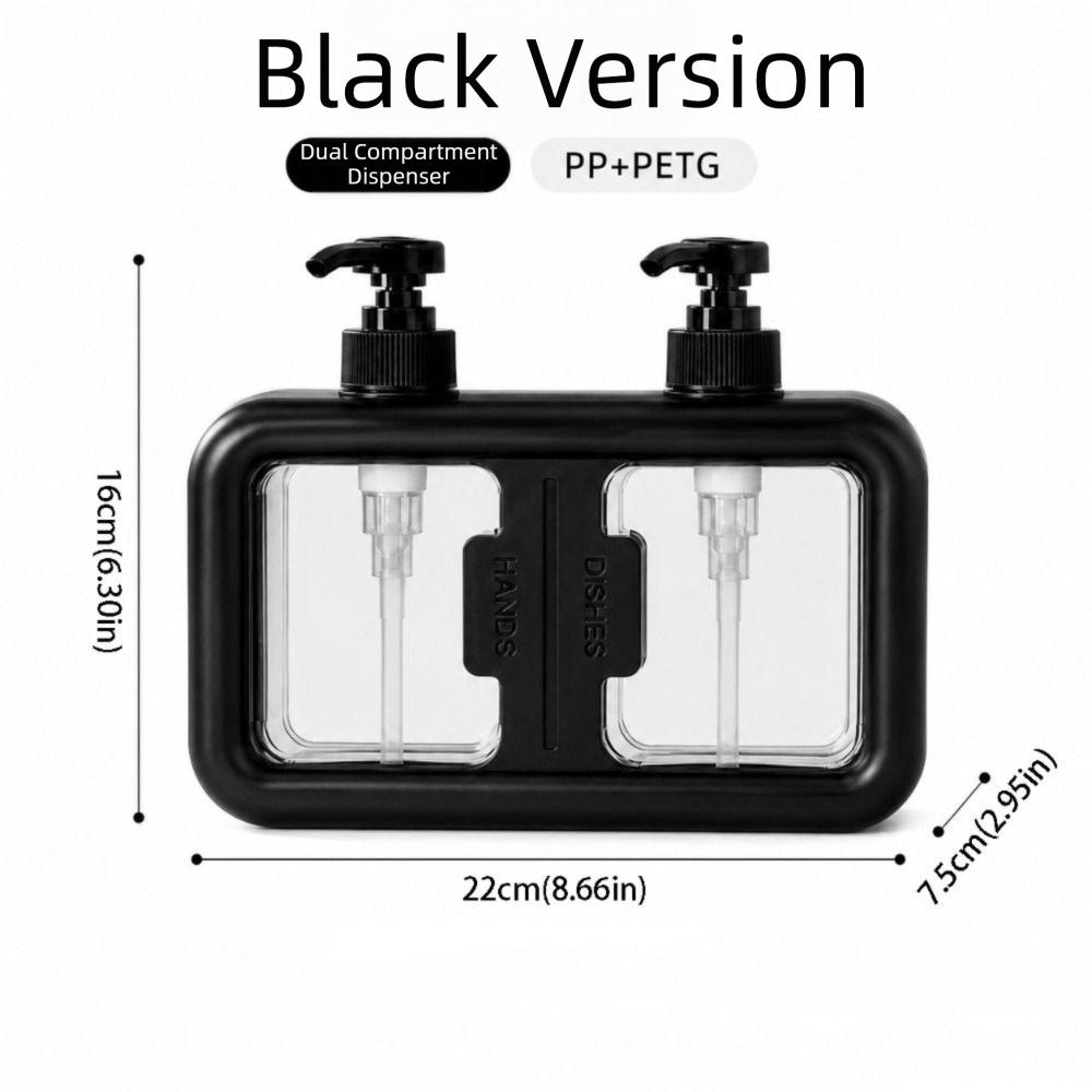 Dual Compartment Countertop Soap Dispenser Press Pump Press Pump Bottle  Bathroom