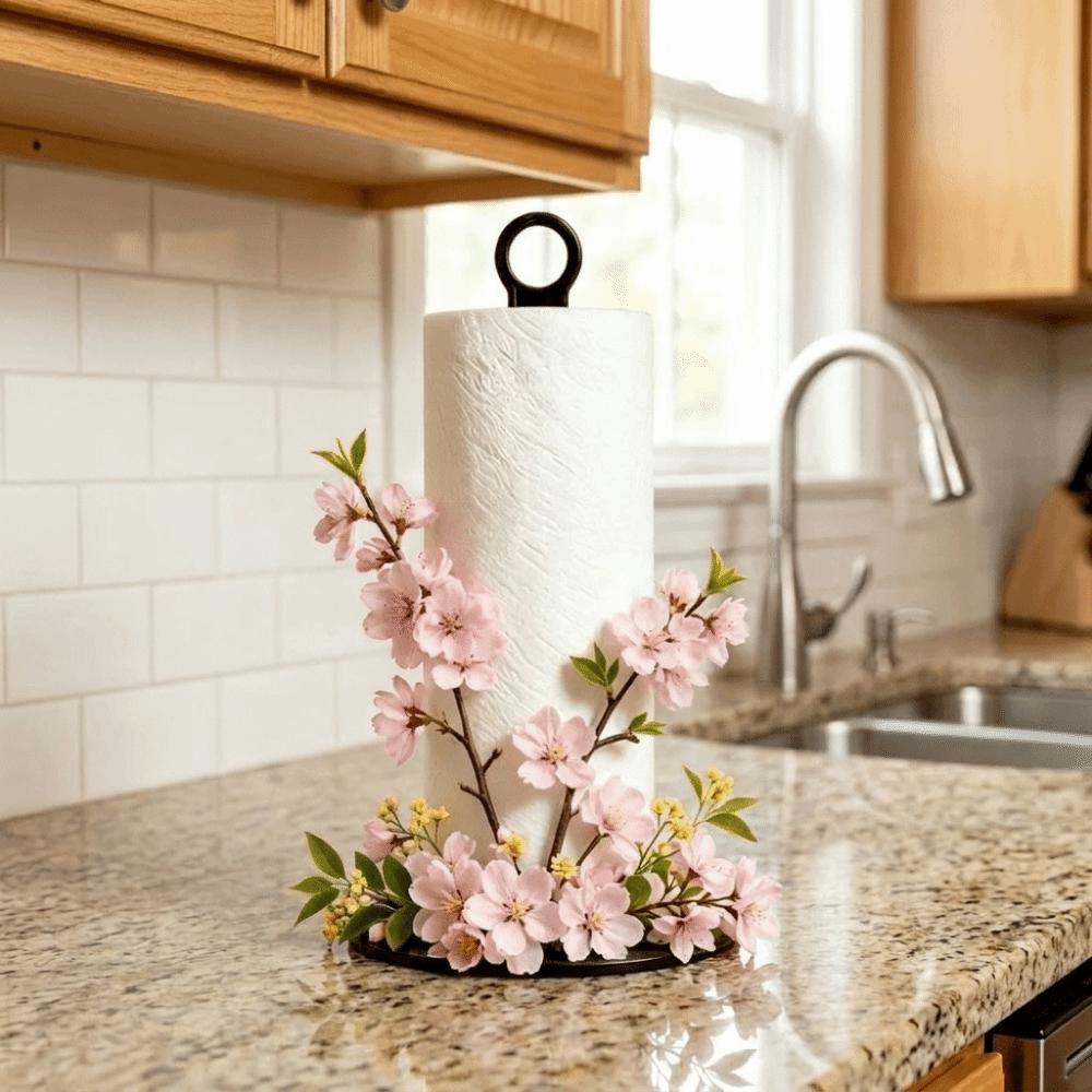 Acrylic Floral Tissue Holder 2D Flat Roll Paper Stand Practical Paper Towel Rack Parties
