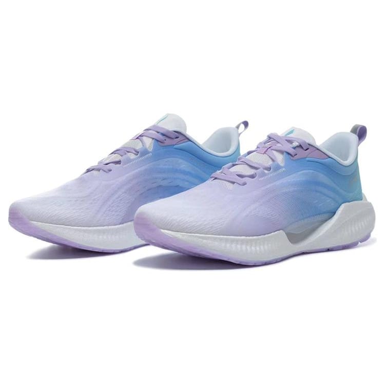 Li Ning Super Light 19 Тканевая Амортизация Скользкая Устойчивая к истиранию Низкие Беговые Кроссовки Мужские Фиолетово-синие ARBS001-34