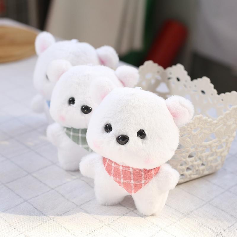 Новый милый клетчатый шарф Медведь Мультяшный Плюшевый Брелок-подвеска Медведь Животное Украшение Аксессуары для сумки