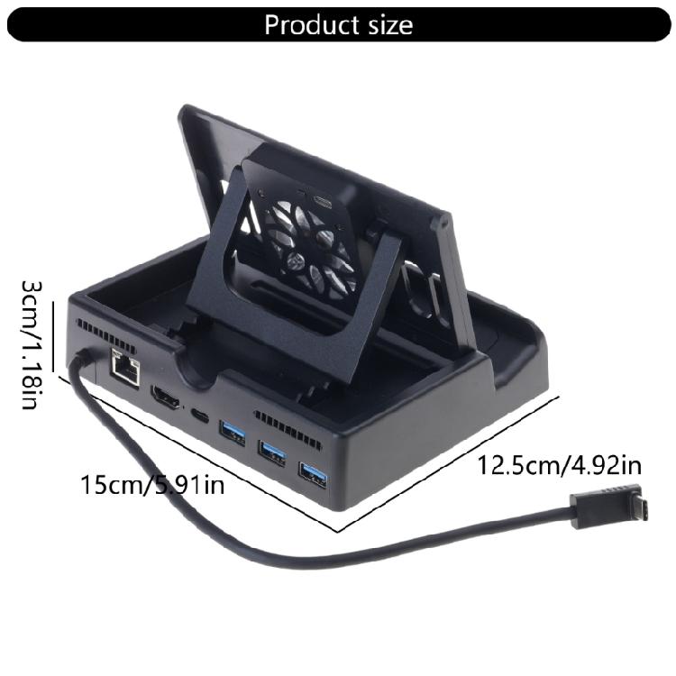 6-в-1 док-станция для Steam Deck с HDMI 2.0 4K@60Hz Gigabit-Ethernet 3 портами USB 3.0