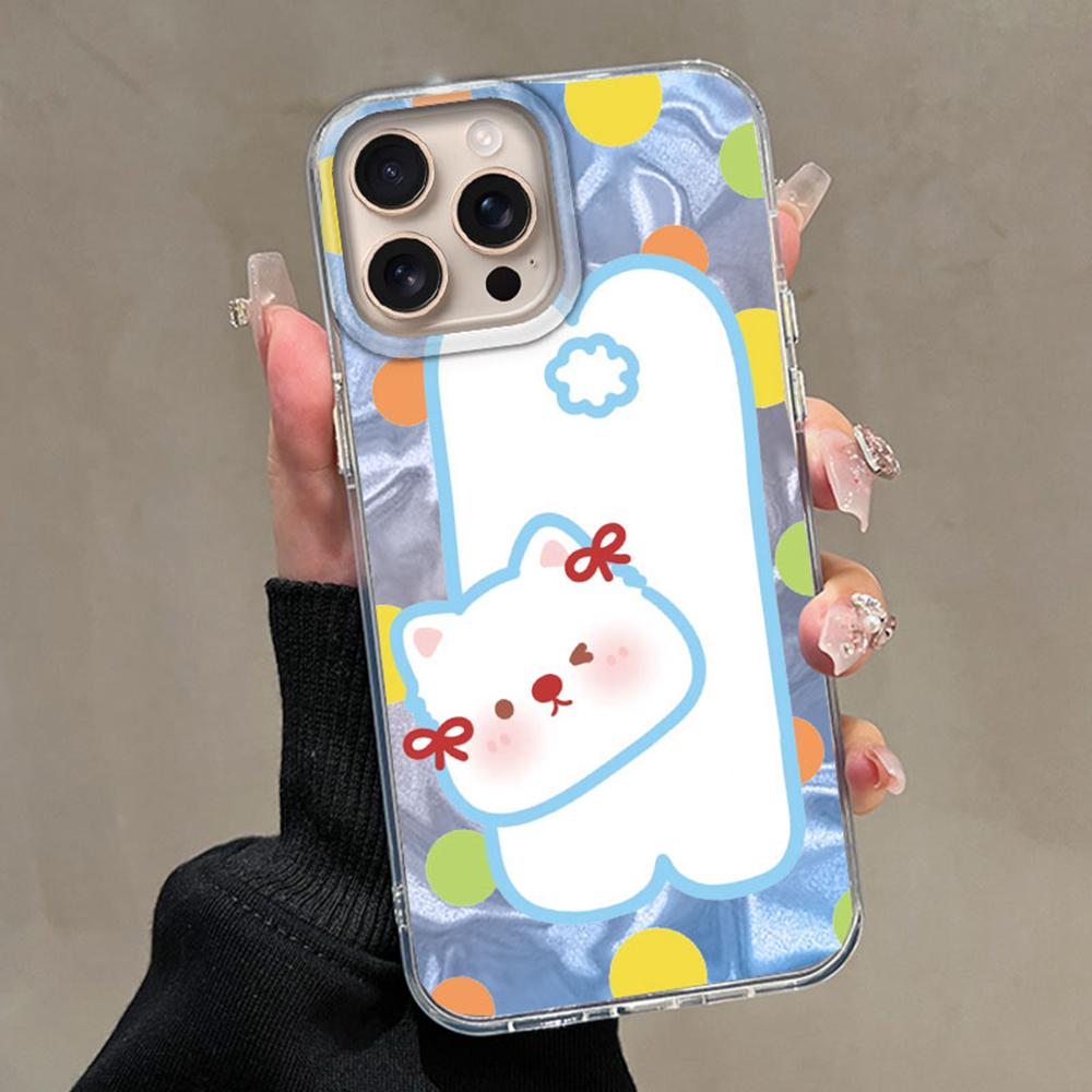 Милый мультяшный чехол для телефона с уткой и кошкой для Apple iphone 16 15 14 Plus 13 Pro Max 7 16e SE 2022 Текстурированный жесткий силиконовый чехол