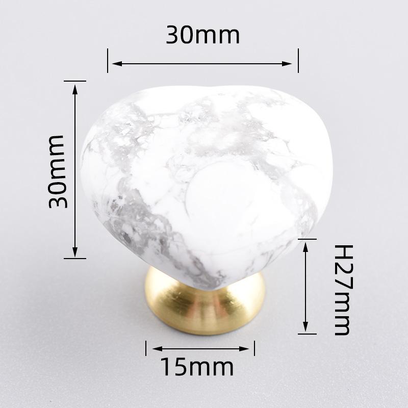 TENCHTWO 25mm Sphere Brass Furniture Drawer Knob Nature Stone Kitchen Dressing Cabinet Pulls Cabinet Wardrobe Door Handle