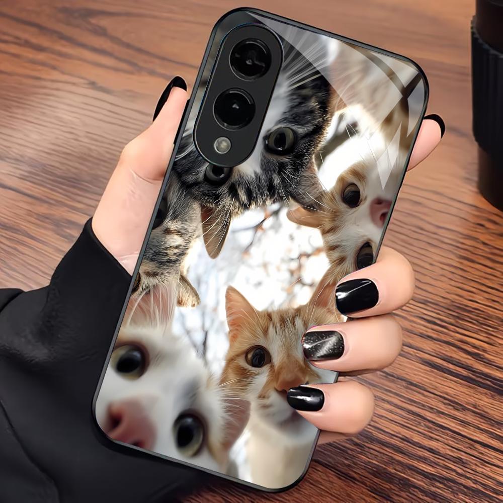 Котенок Высококачественный Изысканный Легкая Роскошь Чехол для Телефона PhoneCase для Samsung Galaxy S26 S25 S24 S23 S22 S21 FE Ultra Plus