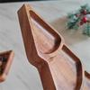 Christmas Wooden Tray Creative Christmas Tree Shape Plate Solid Wood Tray Fruit Dessert Plate Kitchen Holiday Scene Decoration
