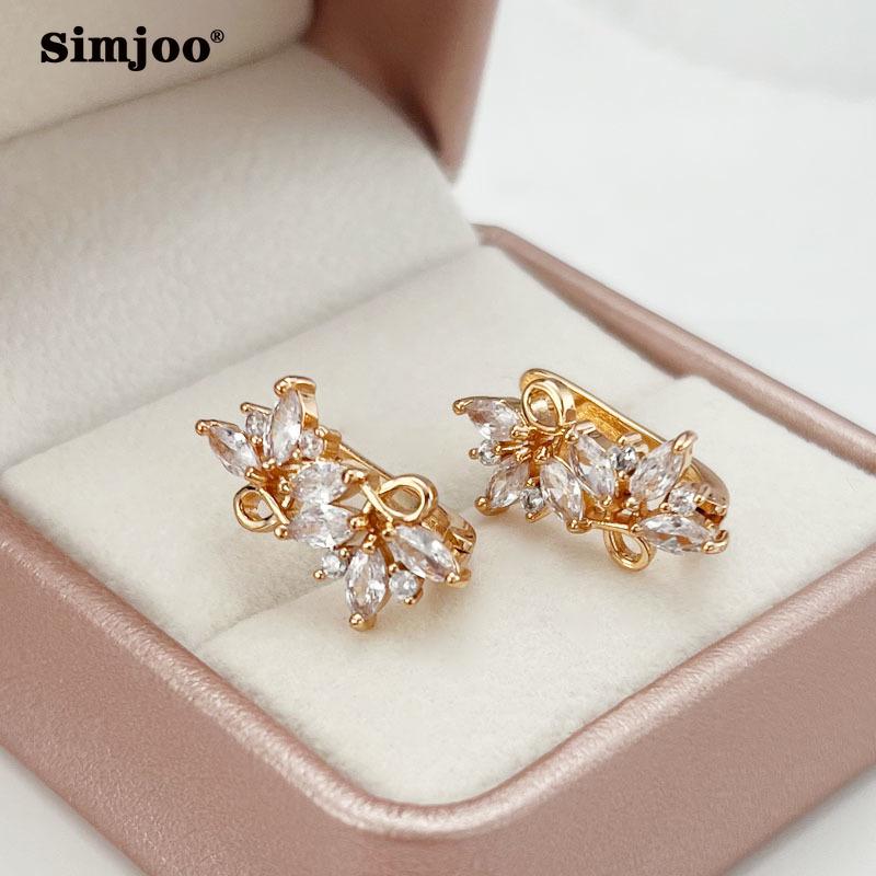 SIMJOO Стильные серьги с цирконом, полые серьги простого дизайна для женщин