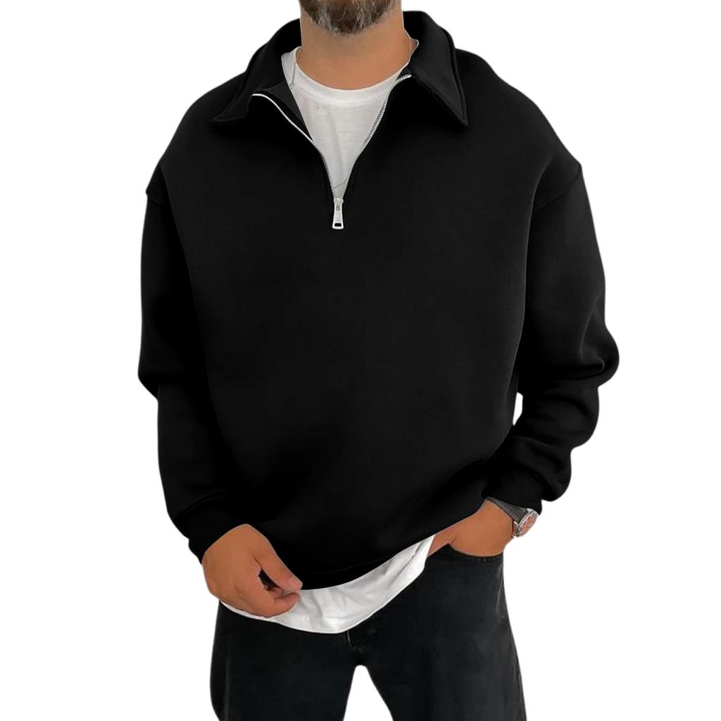 Мужская повседневная рубашка свободного кроя с воротником и длинными рукавами