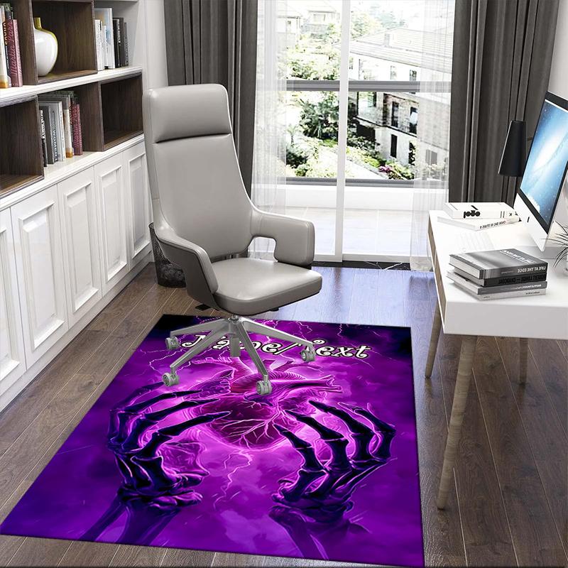 1PC Custom Name Heart Darkness Theme Floor Mat Ideal for Living Room, Game Rooms, Office, Bedroom,Floor Mat Playful Design